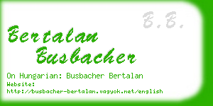 bertalan busbacher business card